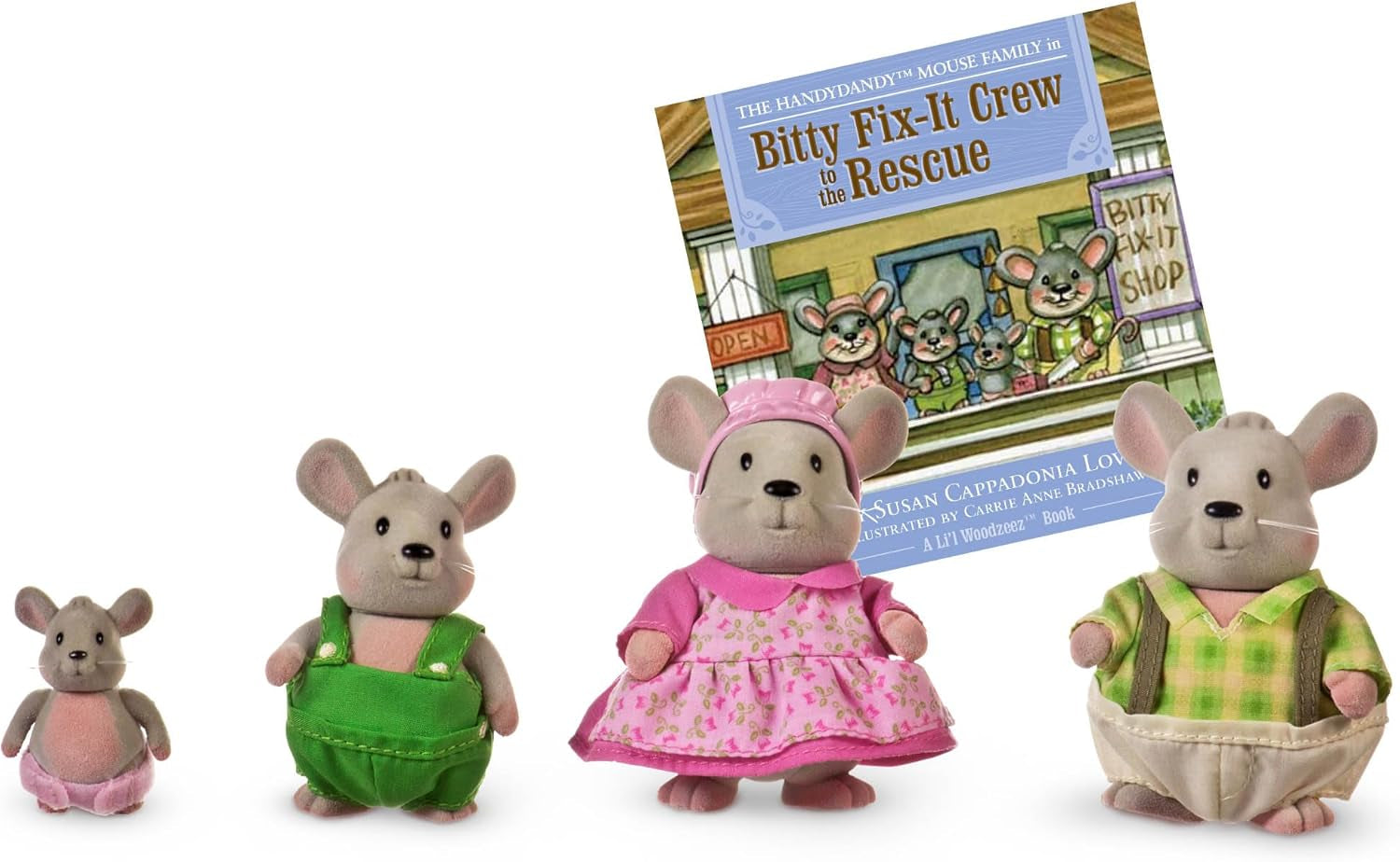 Li’L Woodzeez – Friendz Club Farm Set – Duck, Sheep, Pig, Cow – Set of 4 Collectible Posable Doll Figures – Pretend Play Gift Toy for Kids Age 3+